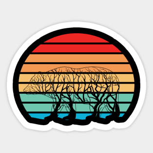 Bear Tree on sunset dog Sticker